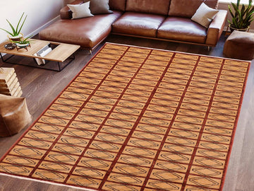 Modern Gabbeh Remedios Beige/Rust Wool Rug - 6'0'' x 8'9''